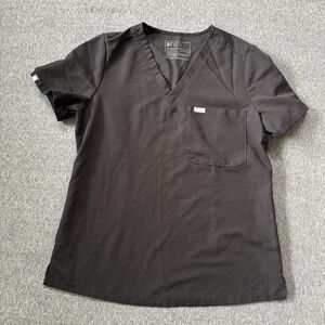Figs Women's Size Medium Black Short Sleeve Catarina One-Pocket Scrub Top